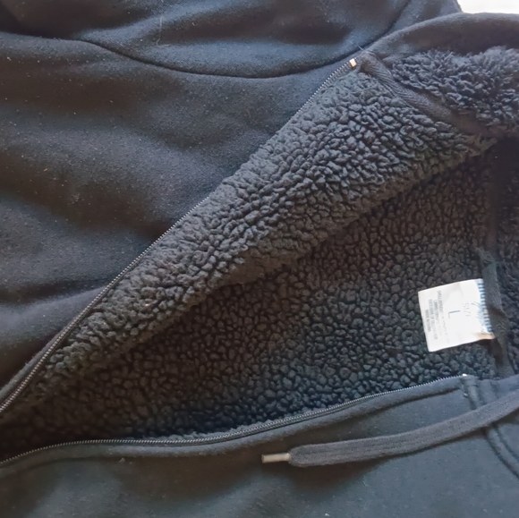 Black Zip Up Hoodie L - Picture 2 of 4